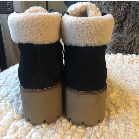 Blondo Womens DEVIN Waterproof Winter Ankle Boots Size 9 Black Suede Faux Fur - Picture 5 of 9